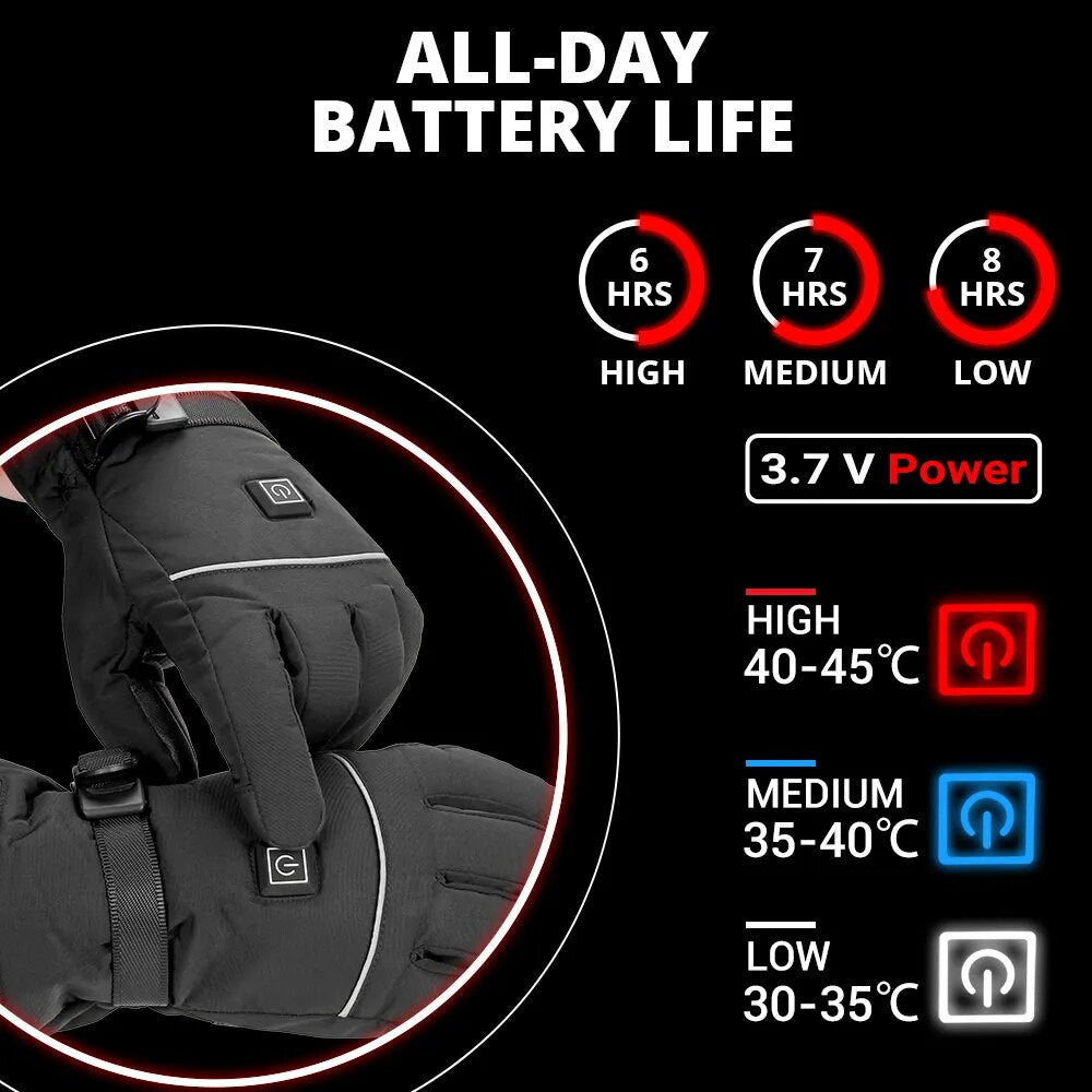 Rechargeable Electric Heated Gloves – 3 Heat Settings