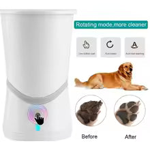 Electric Dog Paw Cleaner – Automatic Rotating Paw Washer for Dogs & Cats, Portable Pet Foot Cleaning Cup, White