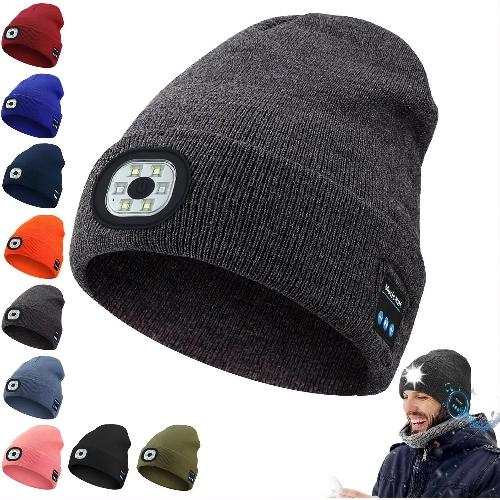 3-in-1 Bluetooth Beanie with Rechargeable LED Light