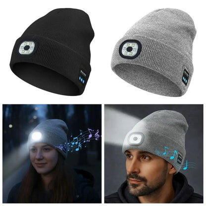 3-in-1 Bluetooth Beanie with Rechargeable LED Light