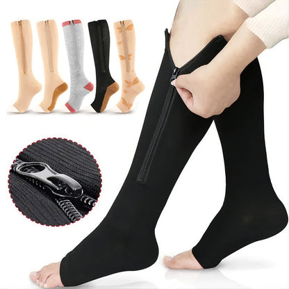 15–20 mmHg Zipper Compression Socks