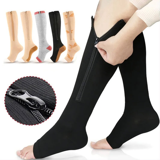 15–20 mmHg Zipper Compression Socks