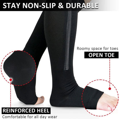 15–20 mmHg Zipper Compression Socks