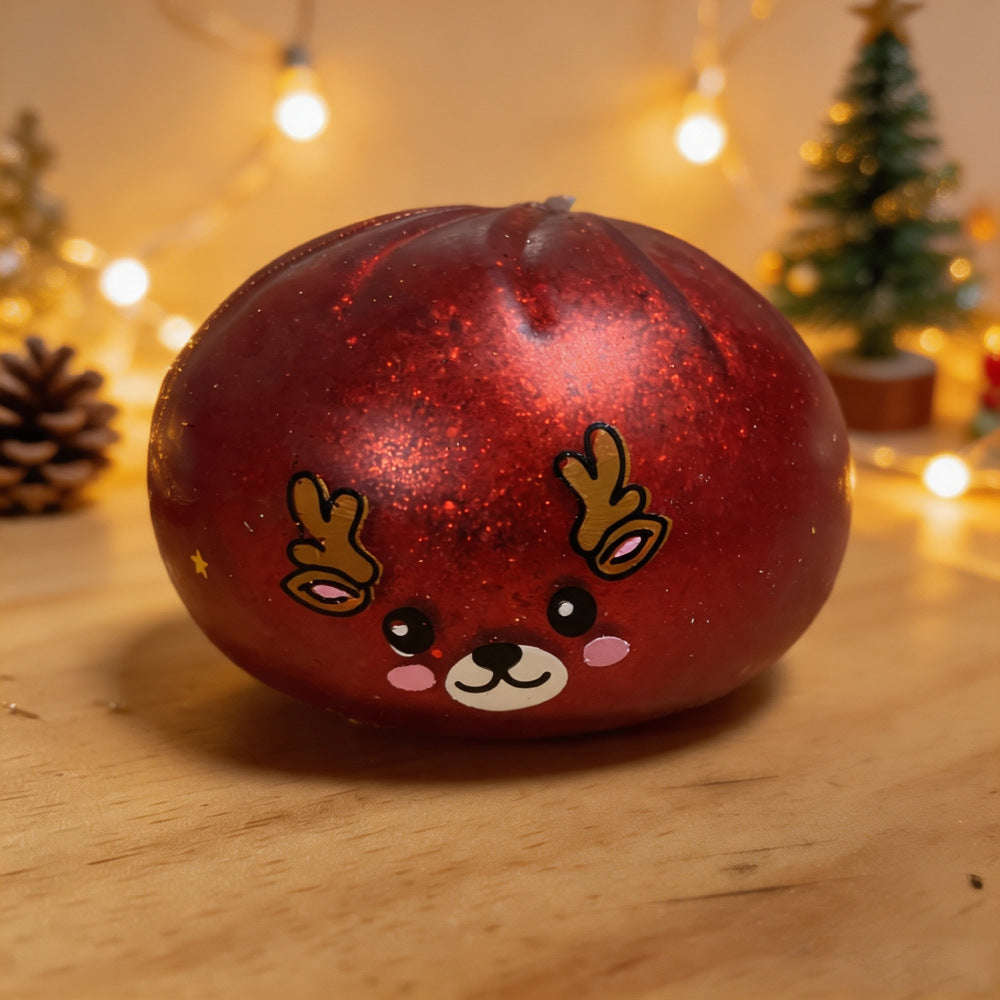 Christmas Squishy Stress Relief Toy – Cute Glitter Bun Design