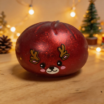 Christmas Squishy Stress Relief Toy – Cute Glitter Bun Design