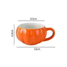 Pumpkin Ceramic Coffee Mug with Spoon – Cute Halloween Cup