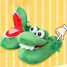 Funny Crocodile Plush Slippers – Cute Cartoon Animal Indoor House Shoes