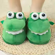 Funny Crocodile Plush Slippers – Cute Cartoon Animal Indoor House Shoes