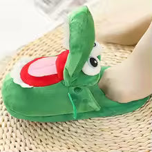 Funny Crocodile Plush Slippers – Cute Cartoon Animal Indoor House Shoes