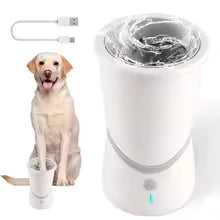 Electric Dog Paw Cleaner – Automatic Rotating Paw Washer for Dogs & Cats, Portable Pet Foot Cleaning Cup, White