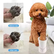 Electric Dog Paw Cleaner – Automatic Rotating Paw Washer for Dogs & Cats, Portable Pet Foot Cleaning Cup, White