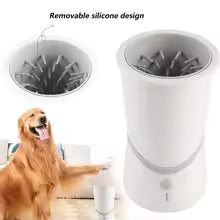 Electric Dog Paw Cleaner – Automatic Rotating Paw Washer for Dogs & Cats, Portable Pet Foot Cleaning Cup, White