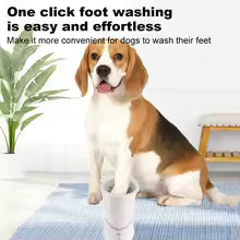 Electric Dog Paw Cleaner – Automatic Rotating Paw Washer for Dogs & Cats, Portable Pet Foot Cleaning Cup, White