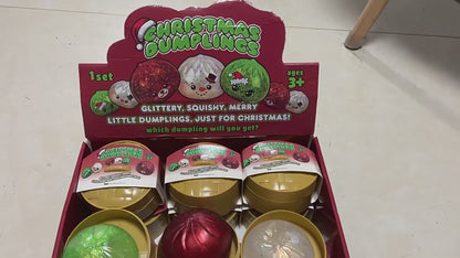 Christmas Squishy Stress Relief Toy – Cute Glitter Bun Design