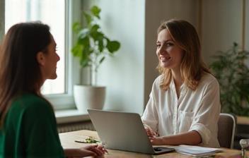 Nutritionist consulting with client