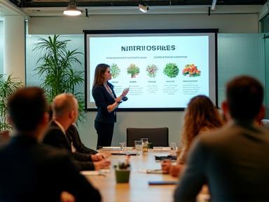 Nutritionist presenting at corporate workshop