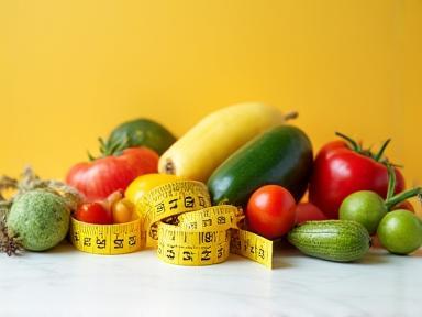 Measuring tape and fresh foods