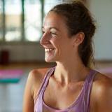 Sharon Dubois at yoga class